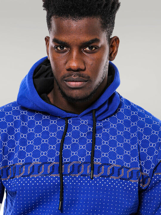 Толстовка узкого кроя цвета индиго с рисунком - Wessi