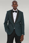 Chaqueta de esmoquin brillante con solapa chal verde - Wessi