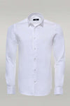 Cream Long Sleeve Slim-Fit Shirt - Wessi