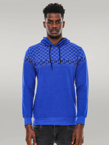 Толстовка узкого кроя цвета индиго с рисунком - Wessi