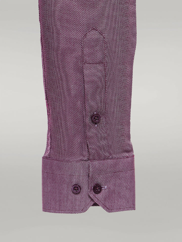 Burgundy Patterned Long Sleeve Shirt - Wessi