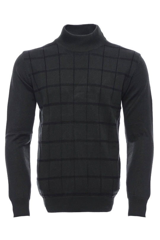 Jersey Medio Cuello Alto Cuadros Verde - Wessi