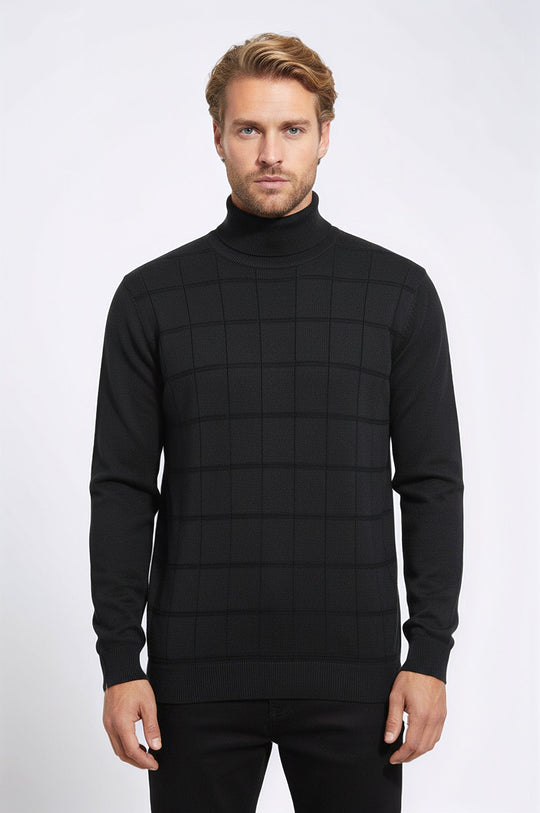 Jersey Medio Cuello Alto Cuadros Verde - Wessi