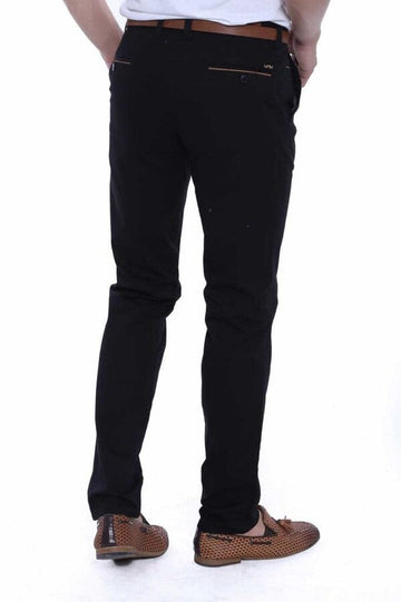 Pantalón 5 Bolsillos Estampado Negro Hombre - Wessi
