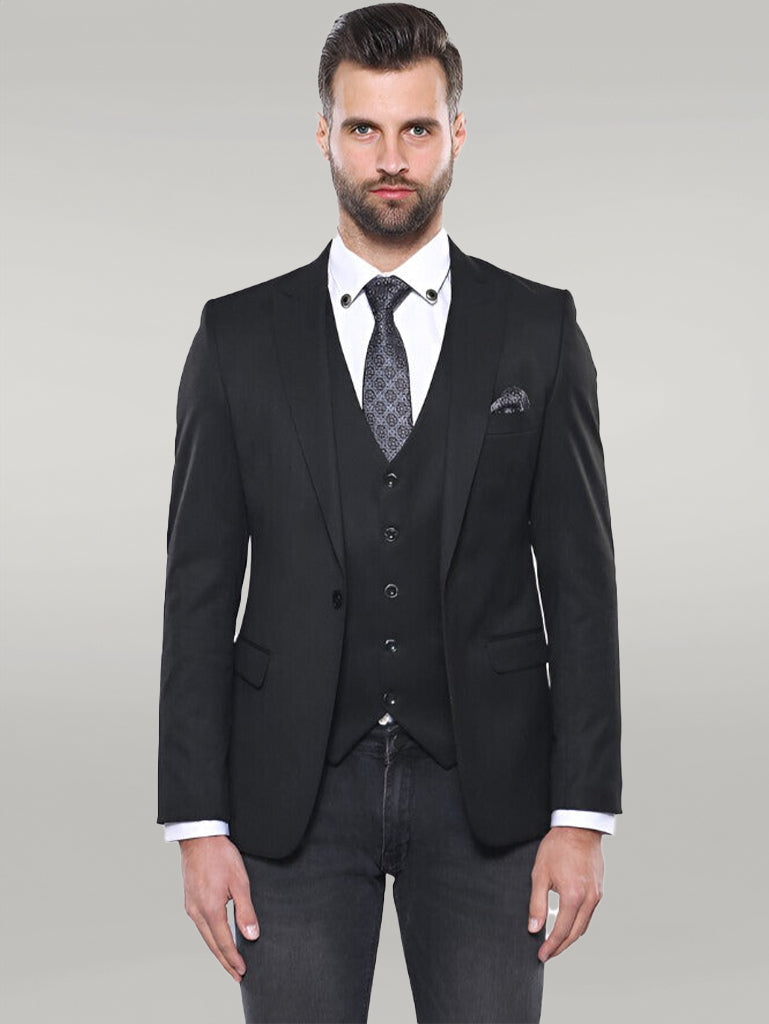 Ensemble gilet et blazer noir - Wessi