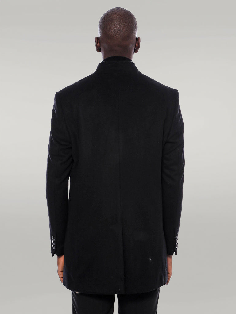 Abrigo largo de cuello mandarín para hombre | wess