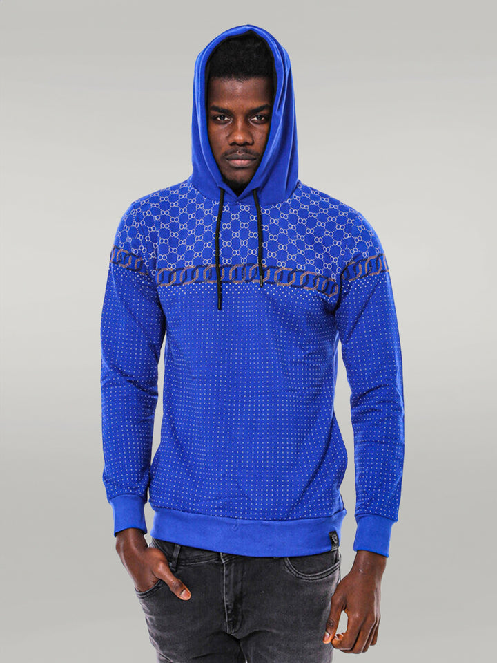 Felpa slim fit blu indaco fantasia - Wessi
