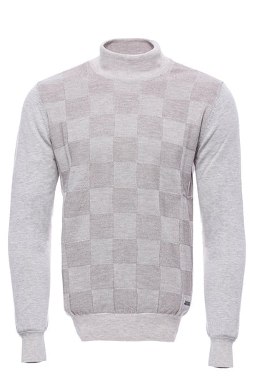 Maglione a mezzo dolcevita scozzese bianco osso - Wessi