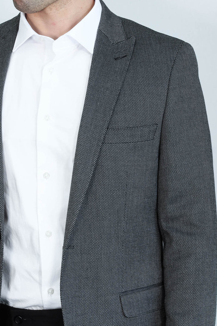 Blazer Homme Gris Foncé Coupe Slim à Motifs - Wessi
