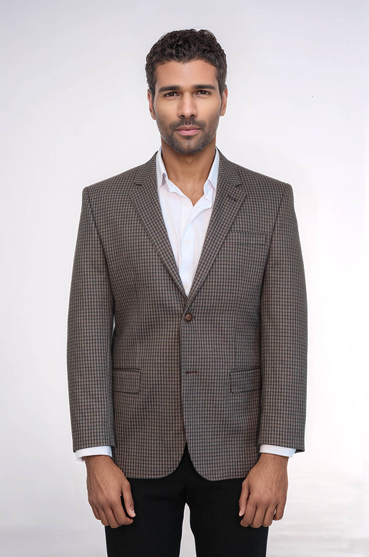Veste marron à carreaux 4 Drop-Wessi