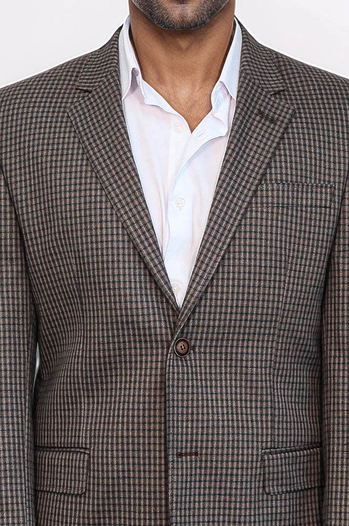 Veste marron à carreaux 4 Drop-Wessi