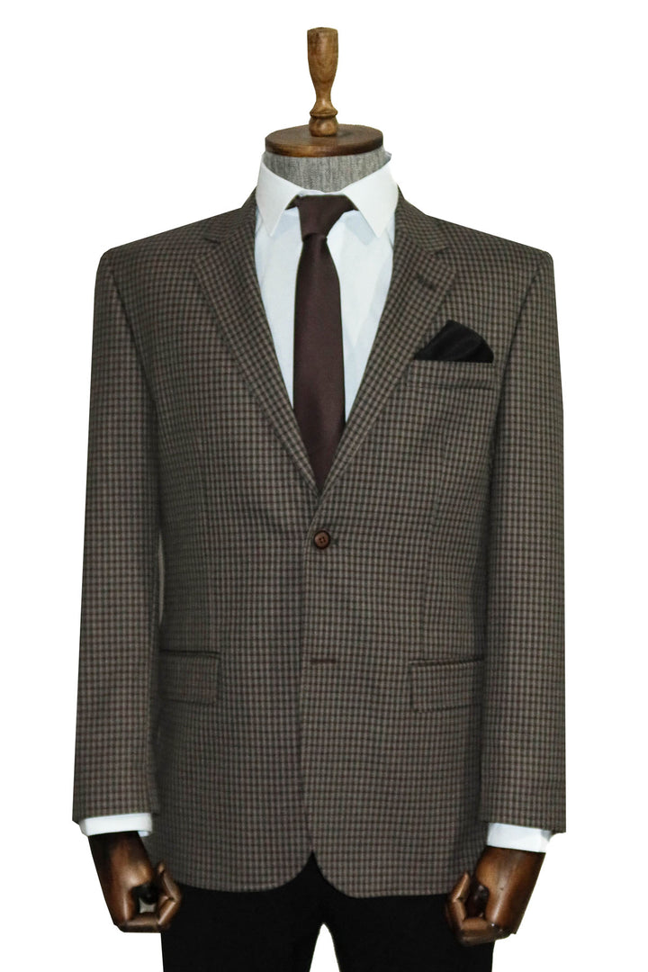 4 Drop Checkered Brown Jacket-Wessi