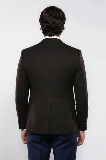 4 Drop Regular Cut Brown Men Blazer - Wessi