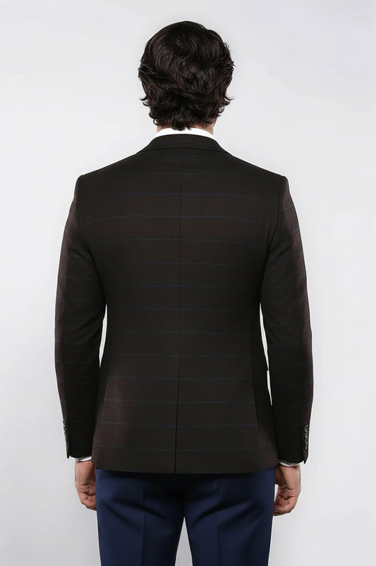 4 Drop Regular Cut Brown Men Blazer - Wessi