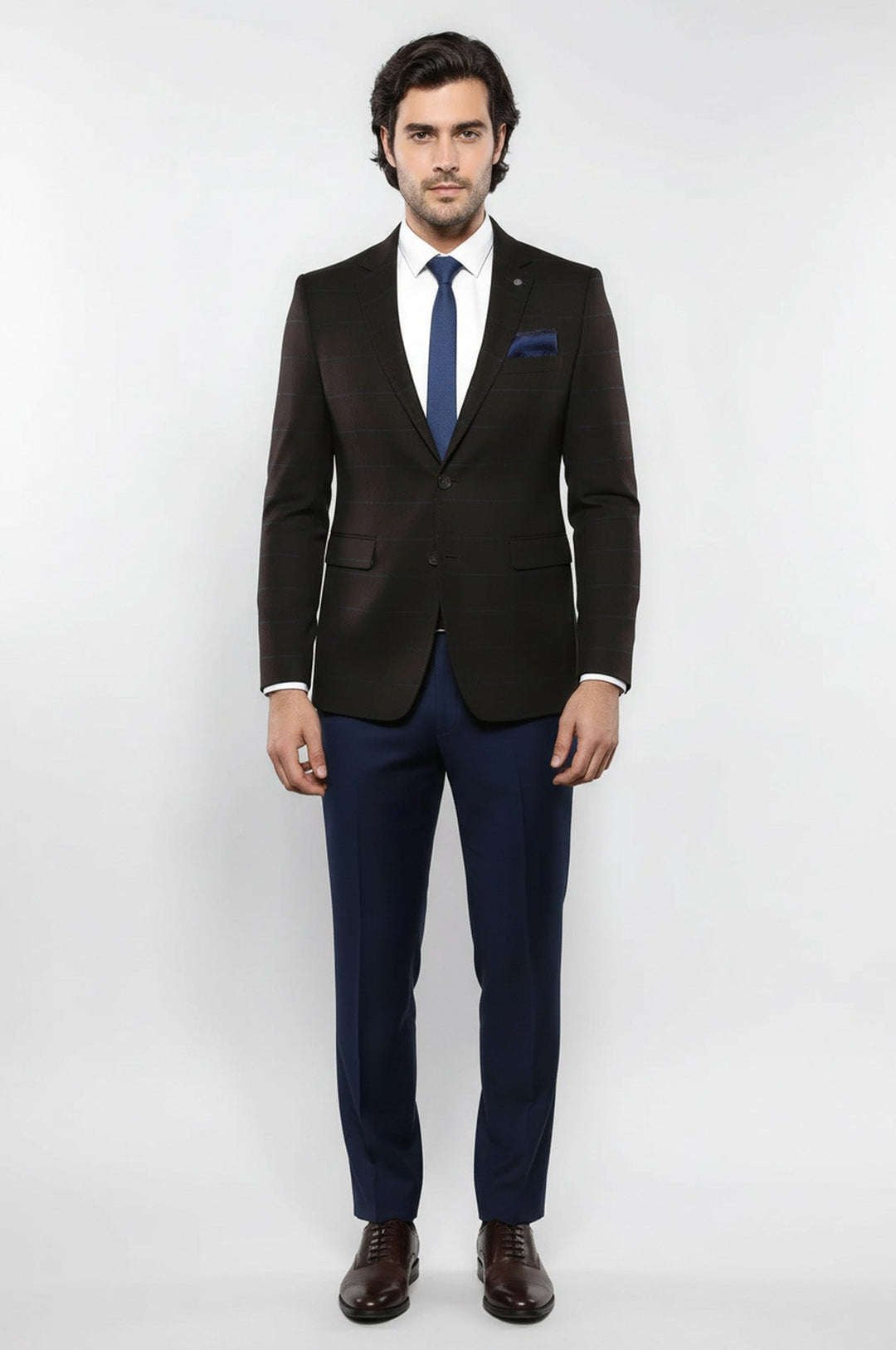 4 Drop بليزر بني للرجال بقصة عادية - ويسي