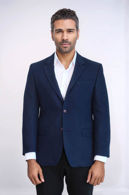 Blazer Homme 4 Drop Laine Bleu Marine - Wessi