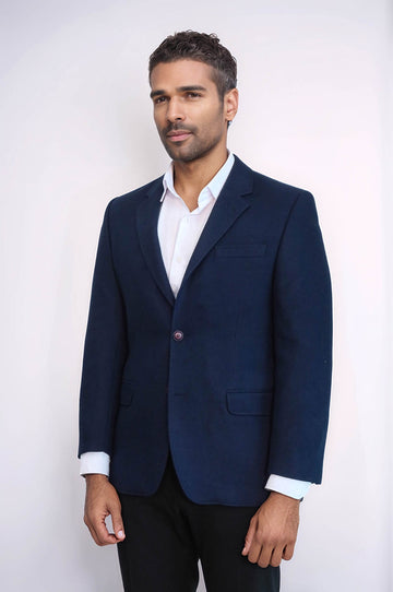Blazer Homme 4 Drop Laine Bleu Marine - Wessi