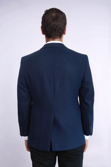 Blazer Homme 4 Drop Laine Bleu Marine - Wessi