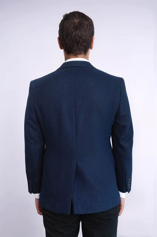 Blazer Homme 4 Drop Laine Bleu Marine - Wessi