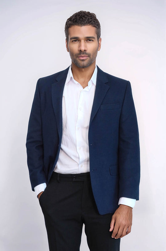 Blazer Homme 4 Drop Laine Bleu Marine - Wessi