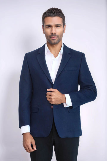 Blazer Homme 4 Drop Laine Bleu Marine - Wessi