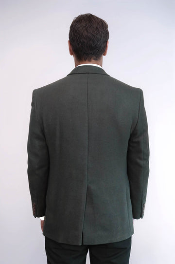 4 Drop Cachet Dark Green Men Blazer - Wessi