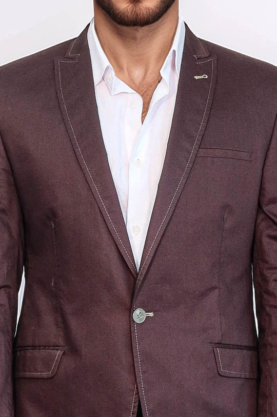 Коричневая куртка из хлопка с монолацканами на одной пуговице-Wessi