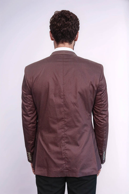 Коричневая куртка из хлопка с монолацканами на одной пуговице-Wessi