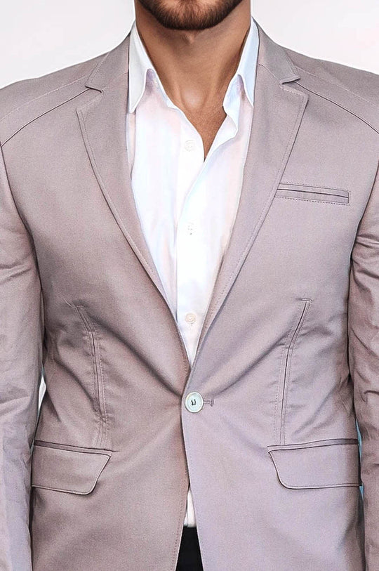 Giacca Wessi in cotone beige a 3 tasche con bottone singolo