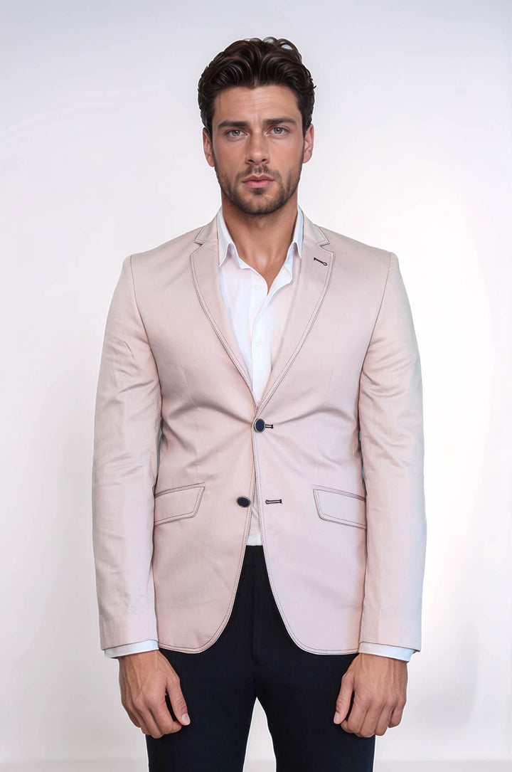 Blazer beige clair à patchs - Wessi