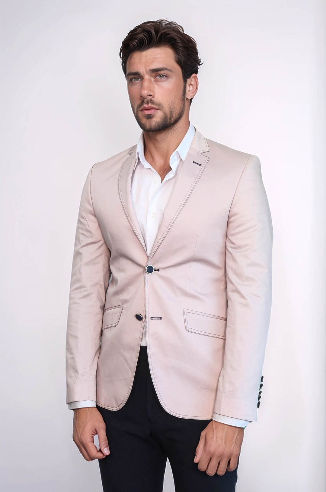 Blazer beige clair à patchs - Wessi