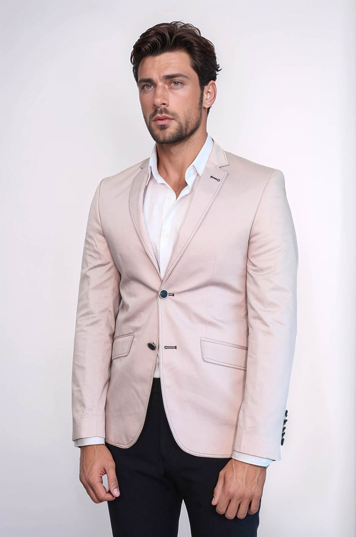 Blazer beige clair à patchs - Wessi