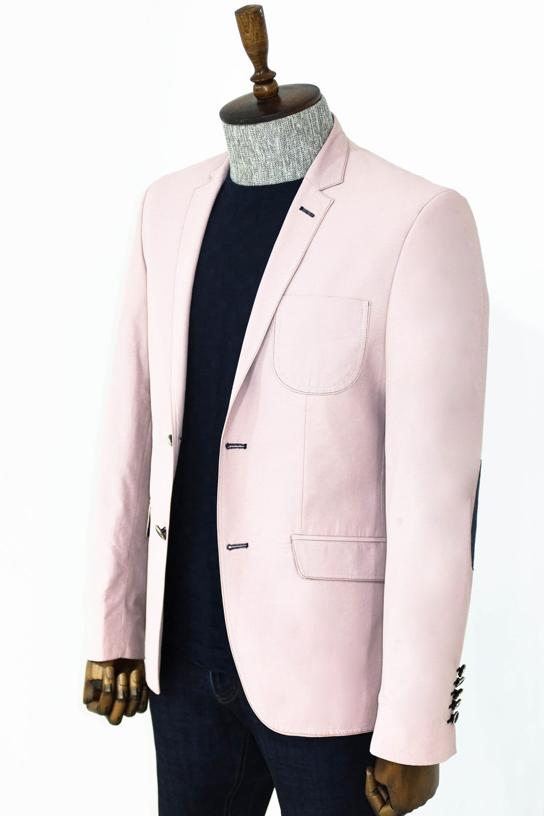 Patched Light Pink Blazer - Wessi