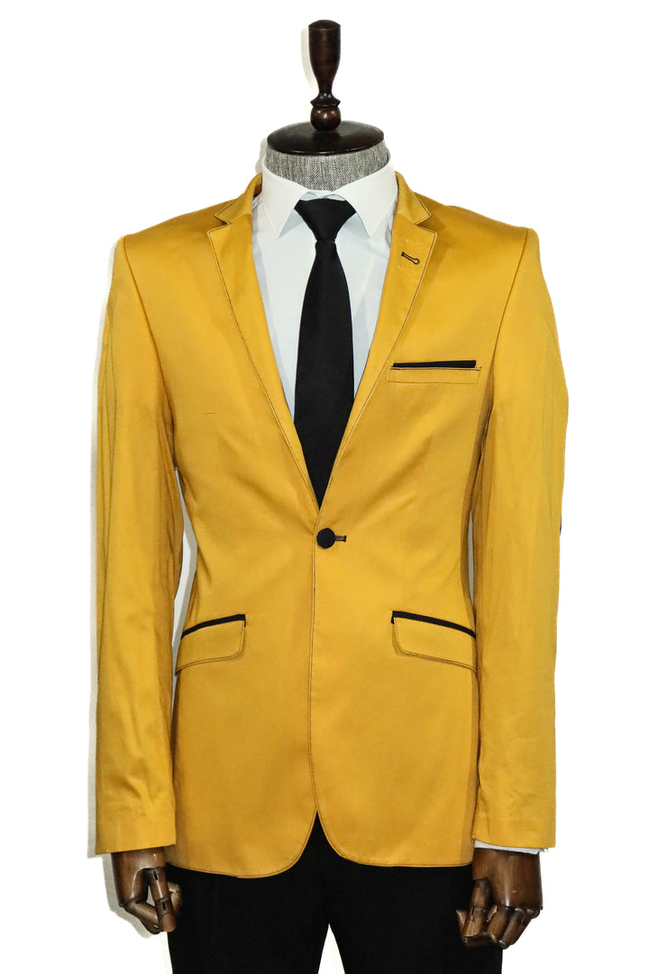 Single Button Collar Garni Tippet Yellow Jacket-Wessi