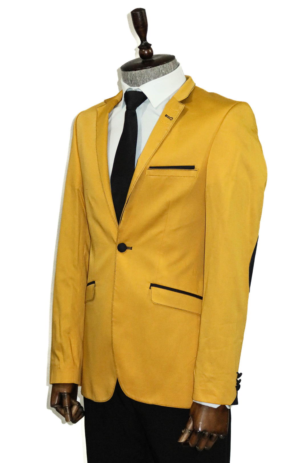 Single Button Collar Garni Tippet Yellow Jacket-Wessi