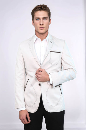 Grey Blazer With Patch Pockets | Wessi