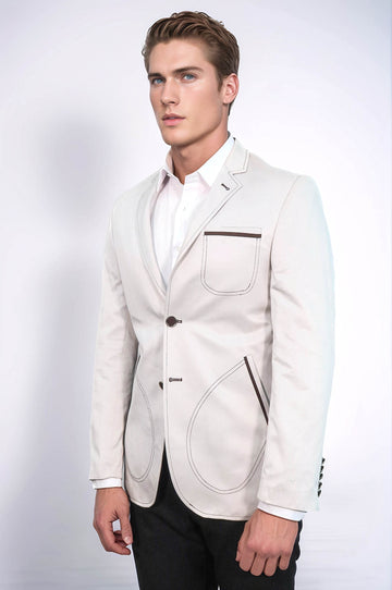 Grey Blazer With Patch Pockets | Wessi