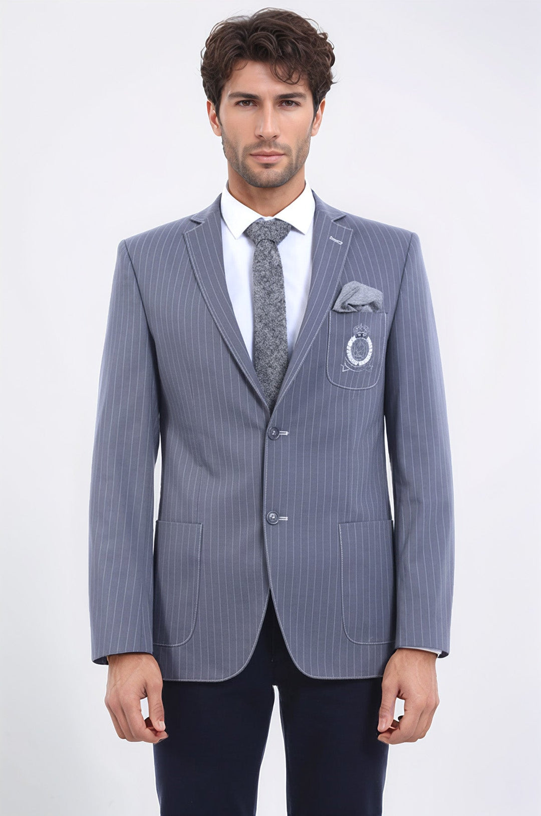 Полосатая сумка с одной прорезью и карманом, серая куртка-Wessi