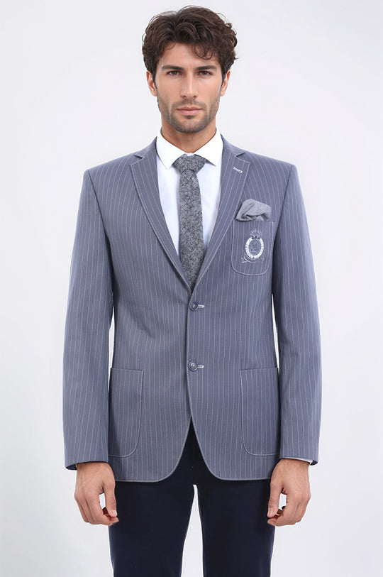 Полосатая сумка с одной прорезью и карманом, серая куртка-Wessi