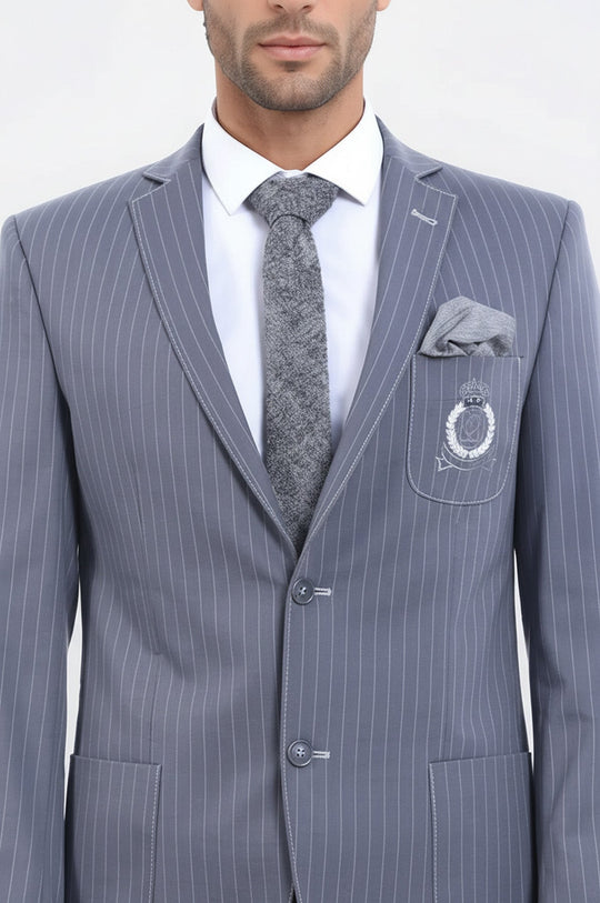 Полосатая сумка с одной прорезью и карманом, серая куртка-Wessi