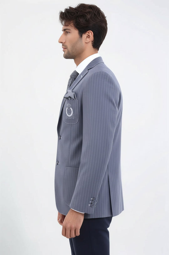 Полосатая сумка с одной прорезью и карманом, серая куртка-Wessi