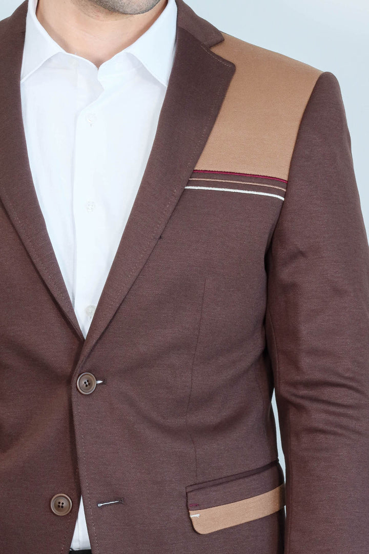 Blazer marrone slim fit modellato - Wessi