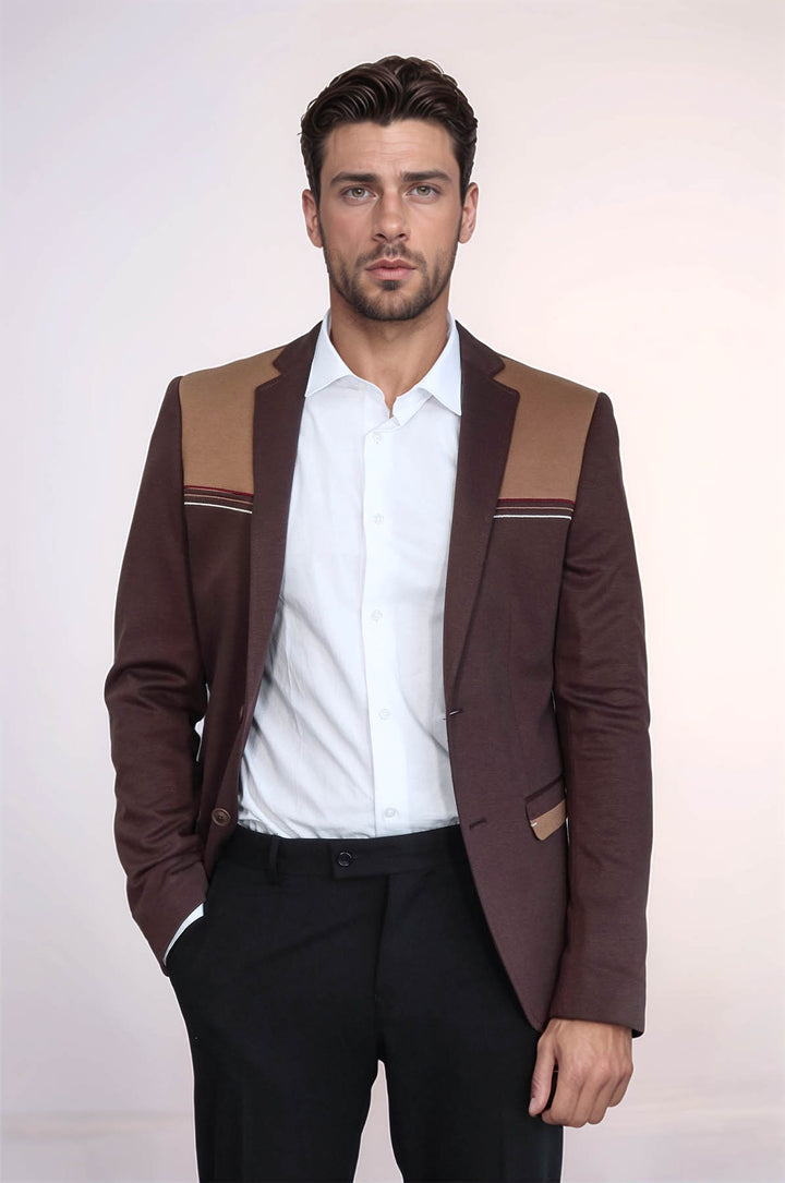 Blazer marrone slim fit modellato - Wessi