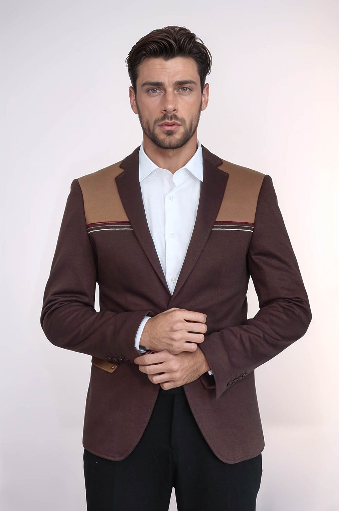 Blazer marrone slim fit modellato - Wessi