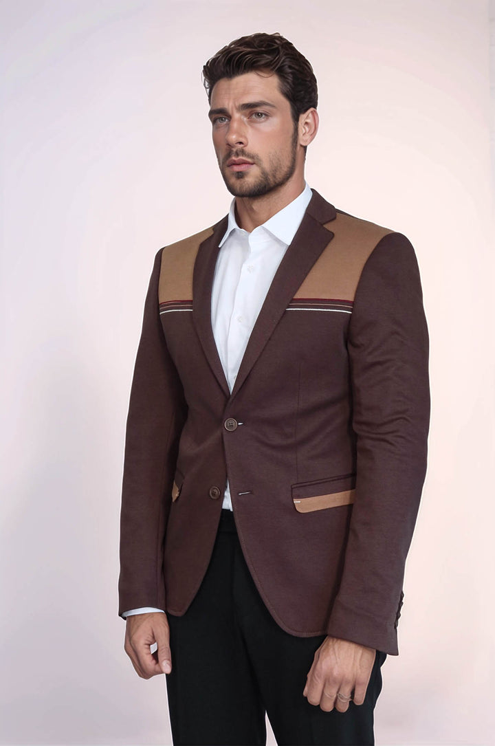 Blazer marrone slim fit modellato - Wessi