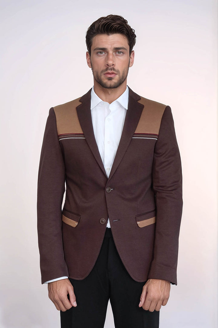 Blazer marrone slim fit modellato - Wessi