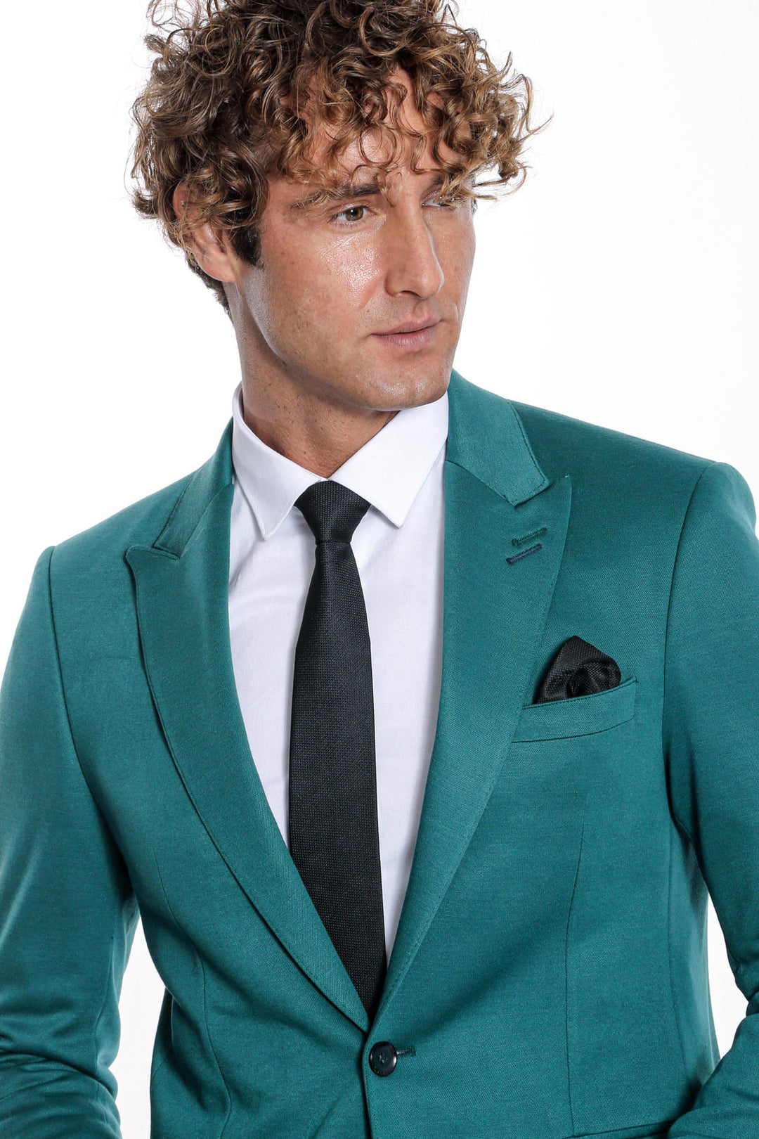 Blazer Hombre Algodón Slim Fit Liso Verde - Wessi