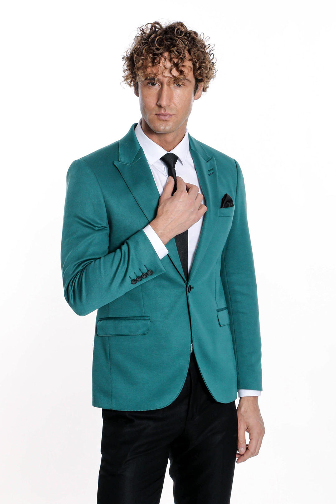 Blazer Hombre Algodón Slim Fit Liso Verde - Wessi