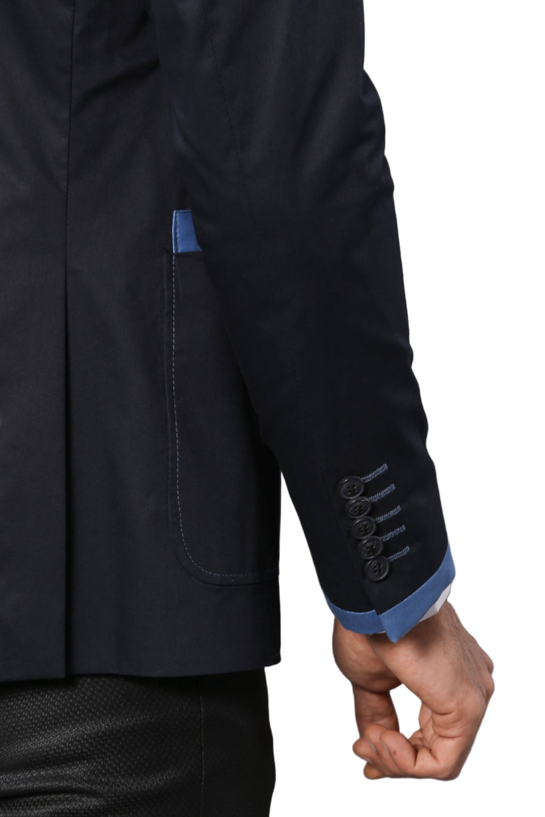 2 Button Bag Pocket Navy Blue Jacket-Wessi