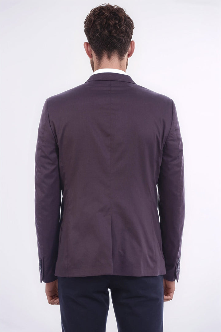 Double Buttons Mono Lapel Bag Pocket Brown Jacket-Wessi